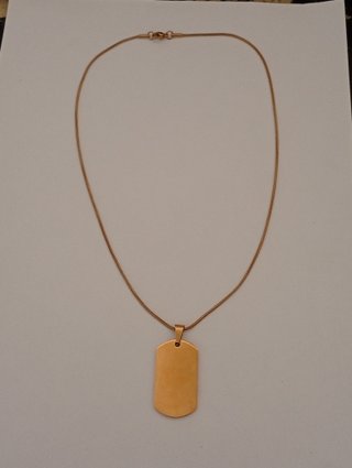 Collar de Chapa Chapado Oro 18K Acero Inoxidable