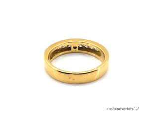 alianza oro 18k con piedra con diamante