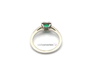 sortija oro 18k con piedra con diamante,esmeralda