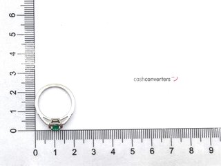 sortija oro 18k con piedra con diamante,esmeralda