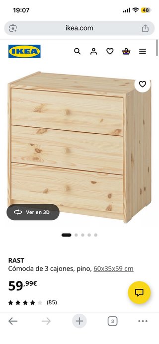 Cómoda RAST madera, 2 unidades