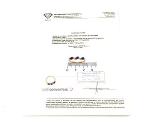anillo oro 18k con piedra con diamante,rubi t. 16 (17,84 mm)