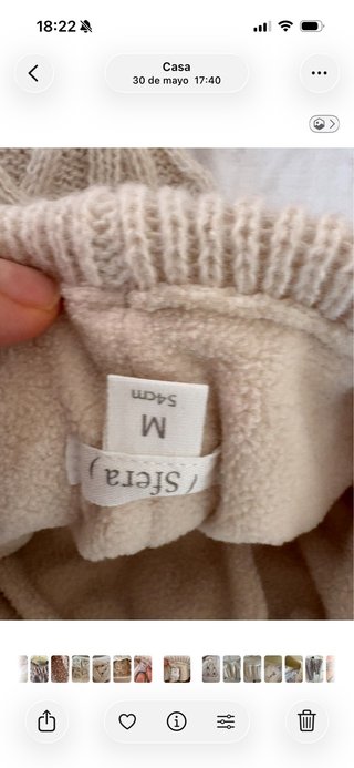 Lote gorro y bufanda beige niñas talla s y talla m