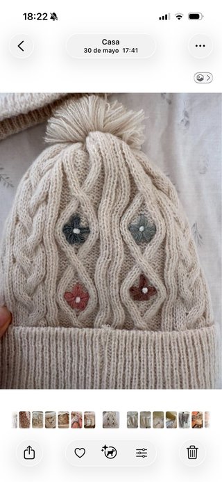Lote gorro y bufanda beige niñas talla s y talla m
