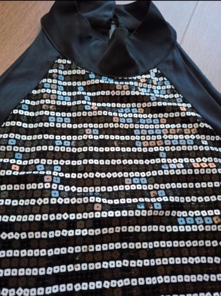 Top fiesta halter lentejuelas premamá