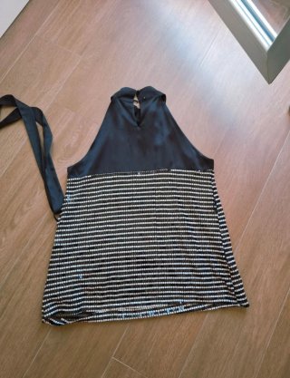 Top fiesta halter lentejuelas premamá