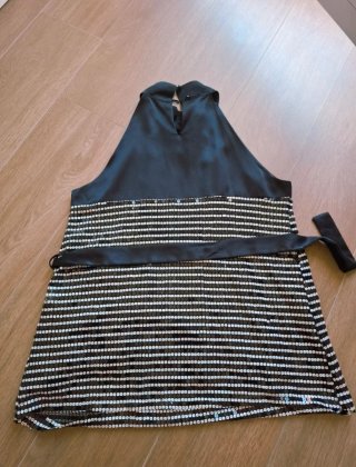 Top fiesta halter lentejuelas premamá