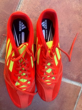 Zapatillas Adidas Clavos Atletismo Rojo/Amarillo