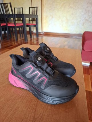 Scarpe da sicurezza donna nere e rosa