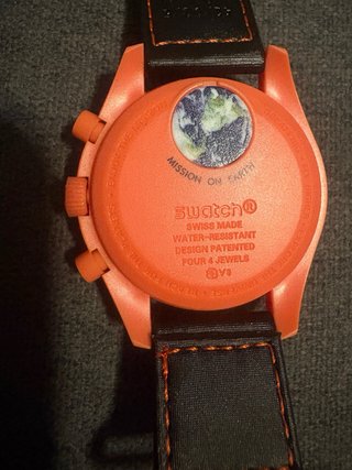 Omega x Swatch Moonwatch Negro Naranja
