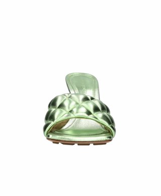 Sabot Bottega Veneta donna verde metallizzato