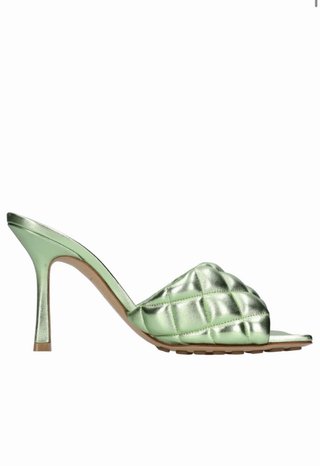 Sabot Bottega Veneta donna verde metallizzato