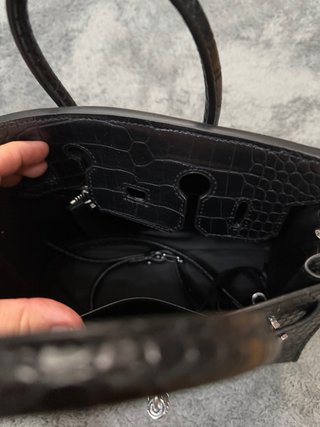 Bolso H Negro Cocodrilo