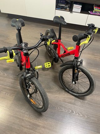 Bicicleta Btwin 900 Racing 16” aluminio roja.