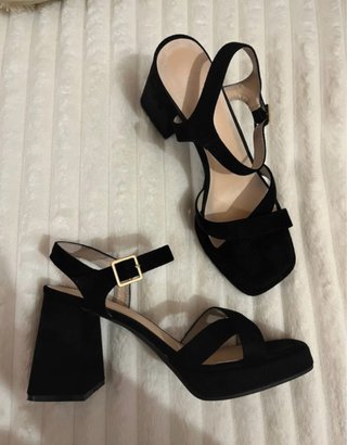 Zapatos de tacón negros plataforma