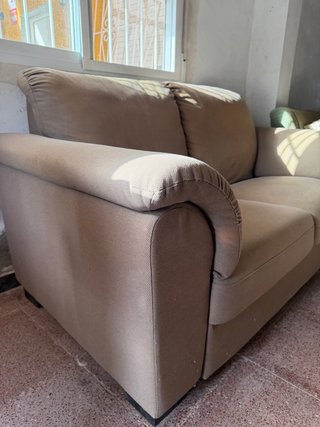 Sofá 2 plazas 180cm beige tela