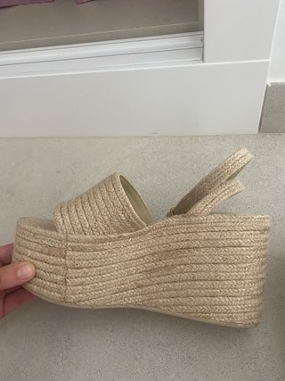 Sandalias Zara Esparto Cuña Beige