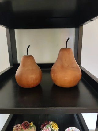 2 Peras Decorativas Madera