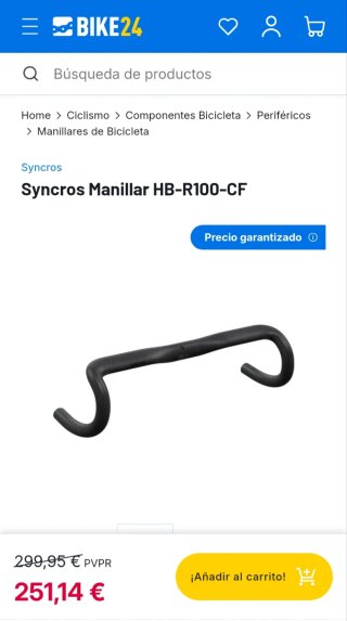 Manillar Syncros HB-R100-CF Carbono addict RC