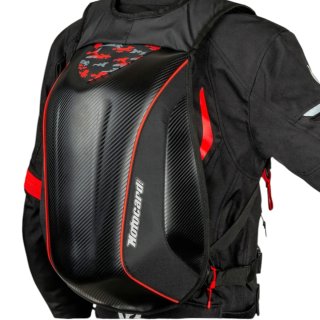 Mochila para casco de moto negra rígida integral