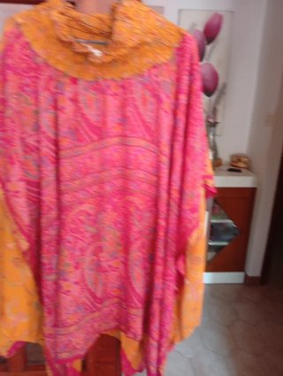 Falda naranja y rosa talla única