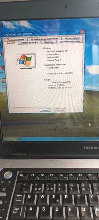 Portátil Toshiba Windows XP