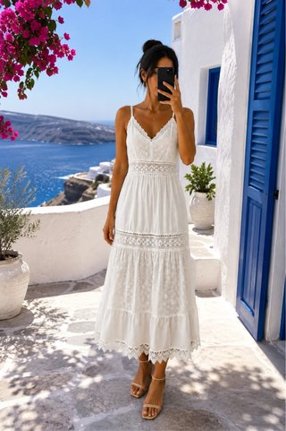 Vestido Ibicenco Blanco Talla Única