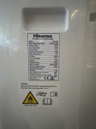 AC. Portátil Hisense Blanco Precio No negociable