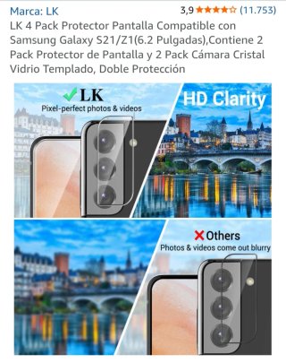 2 Protezioni Schermo LK 4 per Samsung S21