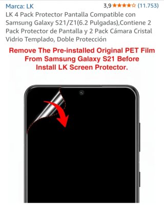 2 Protezioni Schermo LK 4 per Samsung S21