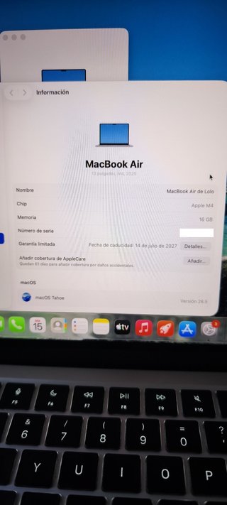MacBook Air 13” M4 16GB/256GB Blanco
