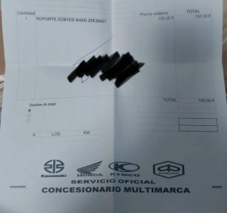 Fijación para maleta superior Zontes E350