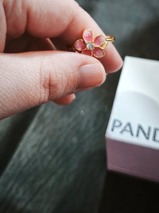 Anillo Flor dorada y rosa Vaiana