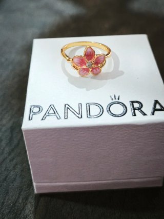 Anillo Flor dorada y rosa Vaiana
