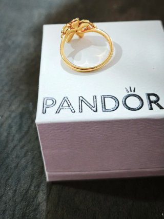 Anillo Flor dorada y rosa Vaiana
