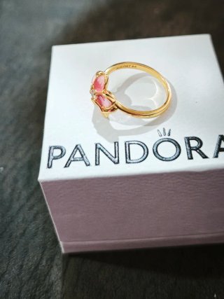 Anillo Flor dorada y rosa Vaiana
