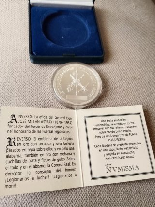 Moneda Medalla plata La Legión 80 Aniversario