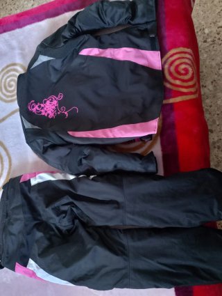 Traje Cordura Moto Mujer Negro/Rosa
