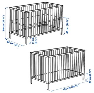 Cuna madera haya SNIGLAR IKEA + colchón