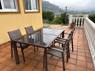 Mesa extensible hasta 2.30 terraza metal y cristal