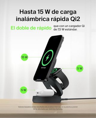 Cargador Belkin BoostCharge 3 en 1 Qi2 PRECINTADO