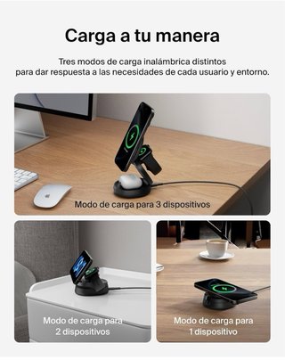 Cargador Belkin BoostCharge 3 en 1 Qi2 PRECINTADO