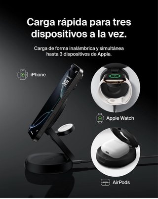 Cargador Belkin BoostCharge 3 en 1 Qi2 PRECINTADO
