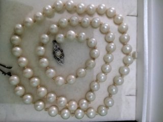 Collar Perlas Cierre Plata Antiguo Majorica .62 cm
