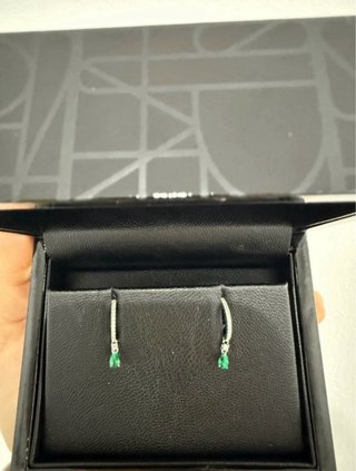 Pendientes Suárez Oro Blanco Esmeralda