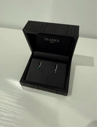 Pendientes Suárez Oro Blanco Esmeralda