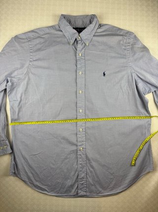 Camisa Ralph Lauren Manga Larga Azul Gris