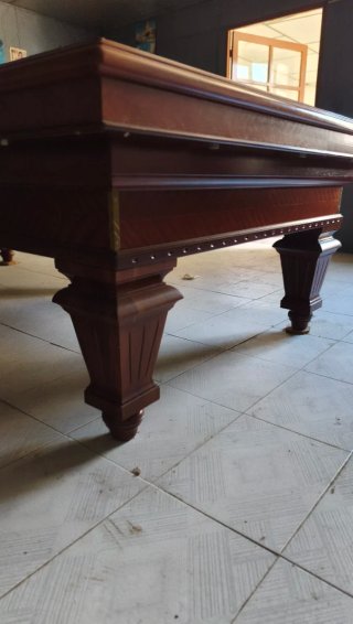 Mesa  billar frances fabricada en madera de caoba