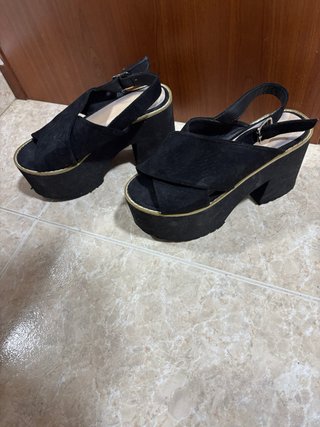 Sandalias de plataforma negras