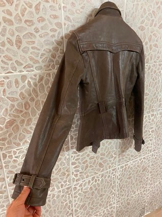 Giacca donna doppio petto vera pelle vintage